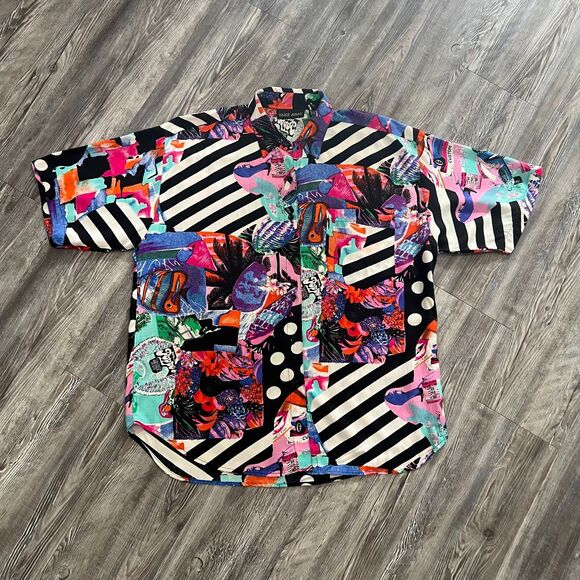 Take Away Other - Vintage TAKE AWAY Abstract Rayon Shirt Large
